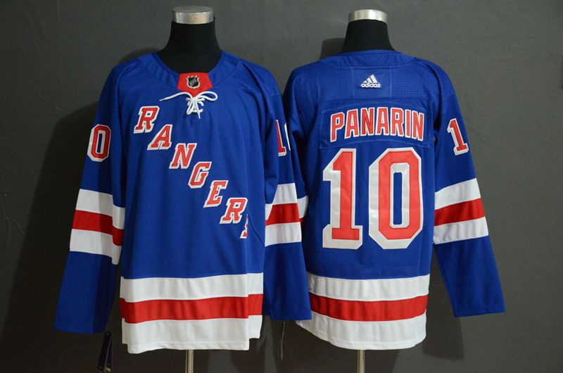 Men New York Rangers 10 Panarin Blue Adidas Stitched NHL Jersey